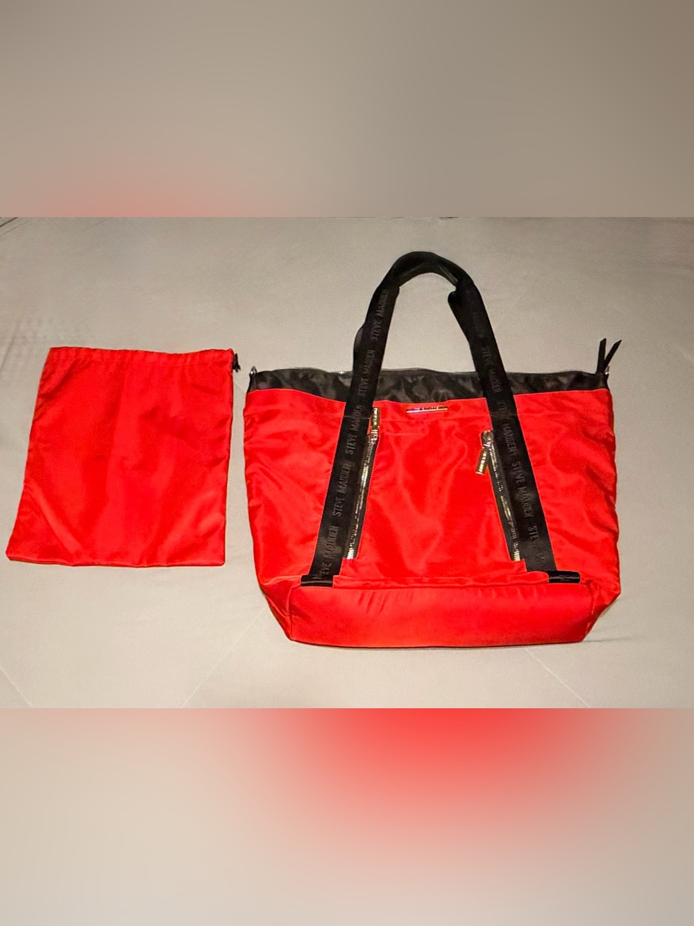 Steve Madden Red Tote with Removable Pouch